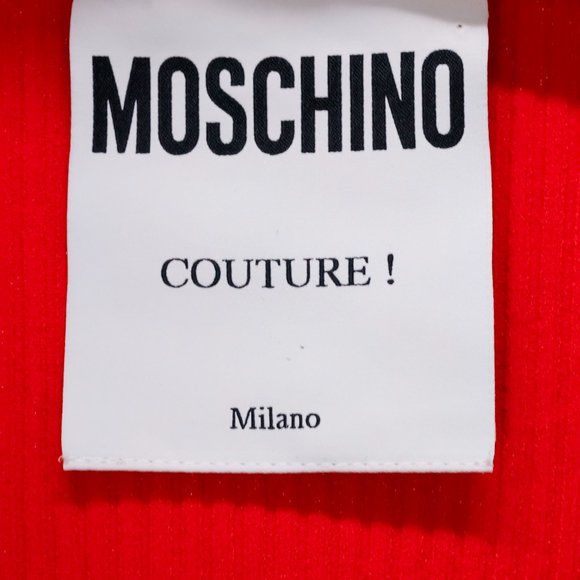 Moschino Red Rib Knit Cardigan - Picture 4 of 13
